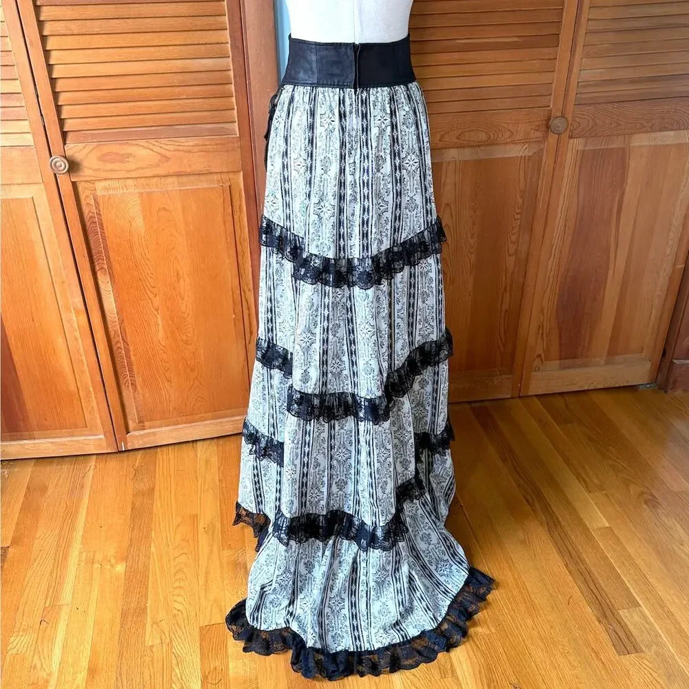 Vintage Lip Service Winchester Emporium Steampunk Victorian High Waist Skirt - Picture 9 of 13